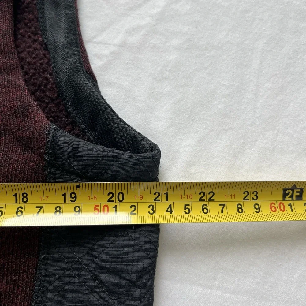 Orvis vest Men's Medium Maroon full zip mock neck Fleece Fishing Pockets